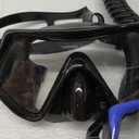Snorkeling Gear for Adults, Dry-Top Snorkel Set Scuba Diving mask, Snorkel Mask, Panoramic Anti-Leak Anti-Fog Tempered Glass Lens, Swimming Training Snorkeling Packages (Black+Blue)