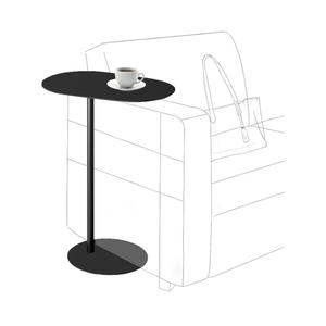 Modern Metal Side Table C Shaped End Table for Couch Slim Sofa Side Table Snack End Table Tv Trays for Eating On Couch for Dining Room, Living Room, Cafe and Balcony (1Pack Black)