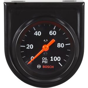 Bosch SP0F000052 Style Line 2" Mechanical Oil Pressure Gauge (Black Dial Face, Black Bezel)