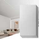 Art3d 6-Pack Slat Design 3D Wall Panels for Interior Wall Decor, 2x4 FT PVC Decorative Drop Ceiling Tiles - White