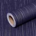 Qianglive Navy Blue Grasscloth Peel and Stick Wallpaper Texture Contact Paper 15.7"x120" Vintage Wallpaper Removable Waterproof Wall Paper for Room Walls Cabinets Furniture Drawers Desk