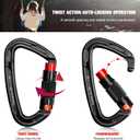 Oupeng sky Auto Locking Carabiner Clips - 28KN (6172lbs) Heavy Duty Caribeaners, Large Carabiner Clip for KeychainsHammockCamping, Gym, Hiking, Outdoor Dog Leash