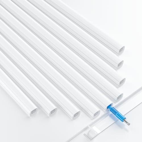 Yecaye 128in Mini Cord Hider for 1 Mini Wire, On-Wall Cord Cover Channel, Tape Wire Concealer, Cable Cover Cable Management for Home Office, W0.5in H0.31in, White