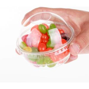 Golden Apple, 3.5oz-30sets Clear Plastic Cups for Ice Cream, Snack Bowl with Dome lids No Hole