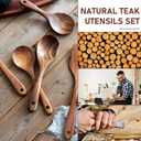 FJNATINH 7-Piece Nonstick Wooden Cooking Utensils Set, Natural and Healthy Kitchen Utensils7 Pcs