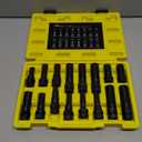 Topec 16-Piece Locking Lug Nut Master Key Set | 5, 6, 7, 12 Spline Socket Set, Star and Internal Hex Style Lug Nut Key Set, CR-MO Steel (Not for Hex, Deep, Large-Size, and 10-Spline)