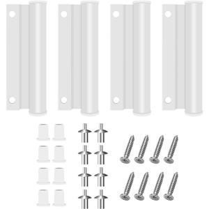 4 Pcs 2579476 L 3" x W 1-3/16" Upper/Top Screen Door Leaf Hinge W/Screws, Door Butt Hinge, for use with 2579475 Bottom/Lower Leaf Hinge & 2579477 Connecting Pin, Fit for Andersen Insect Screen Doors