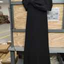 Betsy & Adam Women's Floor Length Scuba Crepe Evening Gown with Off Shoulder Taffeta Twist Neckline Formal Dress, Black Size 10