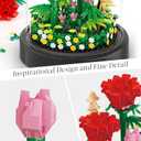 Mulyric Flower Bouquet Building Set with LED Lighting, 596 PCS Roses Sets with Cover Botanicals Building Blocks for Adults/Kids, Birthday Mother's Day Valentines Day for Mom Women Girls