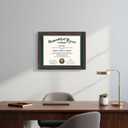 GraduationMall 14x17 Diploma Frame with Navy over Gold Mat or Display 16x20 Certificate without Mat,Solid Wood & Tempered Glass,Cherry Finish with Gold Trim