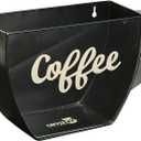 CoffeeI.V. Coffee Cup Shaped Pod Holder - Wall Mounted or Counter Top, Anti Slip - Durable, Functional, Space Saving - Doubles as Decor For Your Kitchen, Coffee Bar - Glass Front (Black Coffee)