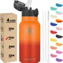 Han's Bottle Kids Water Bottle with Straw Lid - Insulated Stainless Steel Reusable Tumbler for Girls,Boys,Thermo Mug,17oz,Fire