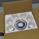 fanquare 2.5 Ounce Espresso Cups Set of 6, 12 Pieces Ceramic Demitasse Cup and Saucers, Blue Lace Pattern Espresso Mugs for Coffee Bar Home