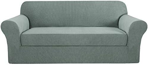 H.VERSAILTE Stretch Couch Covers Sofa Cover Furniture Protector Suit for T Cushion/Box Cushion, High Spandex Jacquard Soft Couch Covers for 3 Cushion Couch, Sofa 72"-88", Sage H.VERSAILTE Stretch Couch Covers Sofa Cover Furniture Protector Suit for T Cushion/Box Cushion, High Spandex Jacquard Soft Couch Covers for 3 Cushion Couch, Sofa 72"-88", Sage
