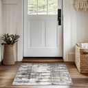 jinchan Area Rug 2x3 Modern Abstract Washable Entryway Rug Soft Small Grey Multi Contemporary Accent Mat Non Slip Backing Carpet for Kitchen Bathroom Laundry Room