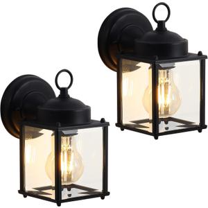 Kainozoic Outdoor Wall Light Fixtures Waterproof Porch Lights AntiRust Matte Black Outdoor Wall Lantern for Patio Front Door Garage  2 Pack