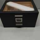 CASE ELEGANCE Glass Top Humidor with thick cedar, easy humidification system, accurate digital hygrometer - Mill, Black