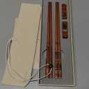 2 Pairs Reusable Wooden Chopsticks Set - Hand-Carved Dragon & Phoenix Design Food-Safe Non-Toxic Japanese Korean Chopsticks with Non-Slip Grip Asian Gift for Family Friends (9 Inch)