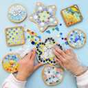 432 pcs Glass Mosaic Tiles, 12 Colors 10mm Mosaic Glass Pieces with Storage Box, Transparent Mosaic Tiles for Crafts Bulk, Mosaic Supplies for Home Decoration, Art Crafts