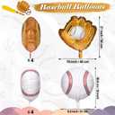 Skylety 8 Pcs Baseball Balloons Baseball Foil Glove Balloon Birthday Party Decorations 18 Inch Sports Themed Senior Night Decorations Supplies