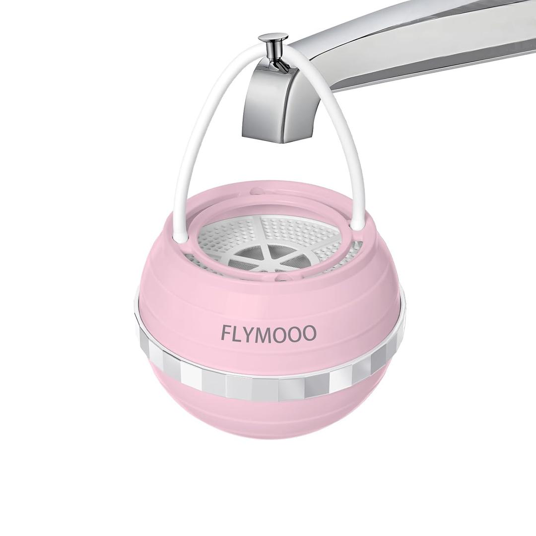 Bath Filter for Tub, Bathtub Faucet Water Filter with 8 Stages & 2,500 Gallons of Filtration to Reduce Contaminants for Softer, Smoother Skin (Pink)