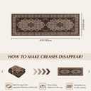 Runner Rug for Bedroom, 2x6Ft Machine Washable Area Rugs, Vintage Non-Slip Low Pile Carpet for Entryway Hallway Office Living Room,Brown