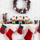 Fitness Gym Christmas Ornaments Funny Decoration Santa Weight Lifting Workout Ornaments Wooden Barbell and Dumbbell Xmas Rustic Tiered Tray Standing Tabletop Decor for Gym Lovers Gifts