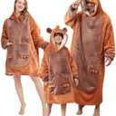 BRAFFWNE Wearable Blanket Hoodie, Oversized Blanket Hooded, Coverage with Easy Movement, Warm and Cozy Flannel, Gift for Kids