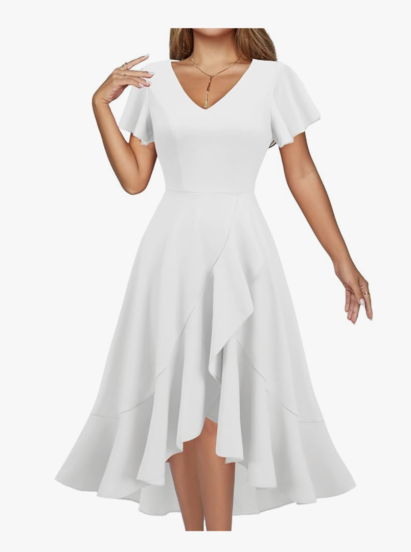 Women's Cocktail Dresses, Formal Wedding Guest High Low Graduation Party Evening Prom Dress 20253 XL