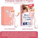 Heated Eyelash Curler, 5s Fast Heating Electric Eyelash Curler, Safe Anti-Burn Eyelash Curlers with Silicone Pad, Type-C Quick Charge, Intelligent Temp Control, 24H Long-Lasting Curls (Pink)