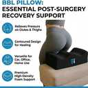 BBL Pillow After Surgery for Sitting - Brazilian Butt Lift Cushion for Driving & Home, Ergonomic Butt Shaped Pillow for Post-Op Recovery Pain Relief Support, BBL Must Haves, 17 Inches X 9 Inches X 5 Inches