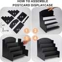 Greeting Card Organizer Display Stand ,4-Tiered Wooden Display stand for postcard /Brochure/Photos/Picture,Counter Retail Display Rack