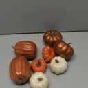 Artgar Pumpkin Decor, 8 PCS Halloween Pumpkin, Metal Cracked Design Foam Pumpkins for Halloween Thanksgiving Fall Home Table Indoor Outdoor Decorations