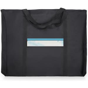 JJRING Dacron Light Weight Art Portfolio Bag, 19.6'' x 25.6'' for 18'' by 24'', Black Carrying Storage Case for Poster, Sketching, and Drawing