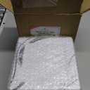 Oasis Creations White Square Plates with Geometric Black and Silver Lines 7.25" - 50 count - Premium Hard White Plastic -Disposable and Reusable - Salad Appetizer Dinner - Party Plate Set