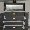 AKOZLIN Large Jewelry Box Organizer Functional Lockable with Big Mirror, Leather Jewelry Storage Case for Women Girls Ring Necklace Earring Bracelet Holder Organizer (Black)