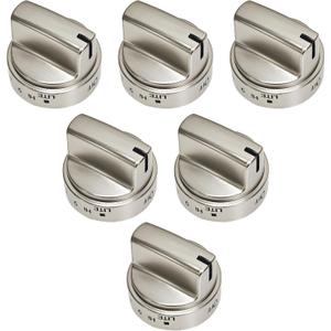 6 Pack WB03X24818 Stove Knob,Gas stove Knobs Replacement for GE Stove Knob,Compatible with PS11729081 AP5989029 4363588 EAP11729081,Reinforced D-Shape Hole Premium Burner Control Knobs (Not Universal)