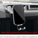 Car Phone Holder for Ford Bronco 2021 2022 2023 2024 2025 and Ford Bronco Raptor 2021-2025 Auto Interior Accessories Best Cell Phones Mount Cellphone Mobile Cradle Charging GPS Navigation Stand