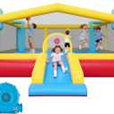 VEVOR Inflatable Bounce House, 14.7 x 13.8 x 6.8 ft Jumping Bouncy Castle, Inflatable Jumper for Kids with Slide, Basketball Hoop, Target Game & Jumping Area, Jumpings House Holds 3-4 Kids (Ages 3-8)
