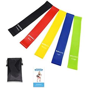 ezlive Resistance Bands for Working Out, Men and Women Exercise Bands Set, Strength Training, Yoga & Pilates, Recovery Bands for Physical Therapy, with Carry Bag - Set of 5
