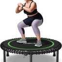 BCAN Foldable Mini Trampoline, 40" Fitness Trampoline with Durable Bungees, Stable & Quiet Exercise Rebounder for Adults,Great Mini Trampoline for Indoor/Garden Workout - 2