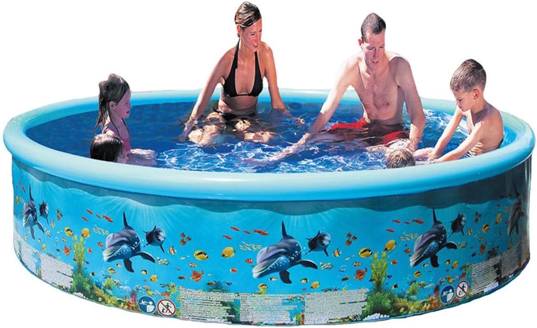 Foldable Swimming Pool, Hard Plastic Shell Portable Pools, Round Kid Pool for Backyard Dog (S：61" x 61" x 11.8")
