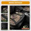 Mossy Oak Car Seat Cover, Luxury Faux Leather Front Bottom Seat Cushion Cover, Universal Anti-Slip with Wrap-Around Design and Storage Bags, Suitable for Most Vehicles - Black Color 1 Piece