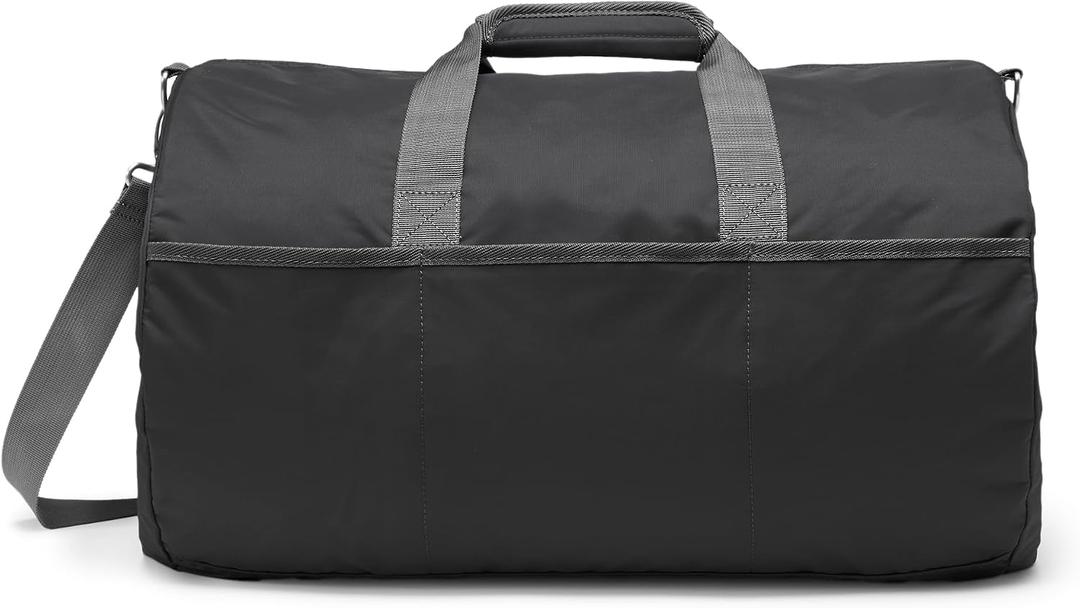 Amazon Essentials Lightweight 20-inch Duffel Bag for Travel with 30 lb Weight Capacity, Zippered Pockets, Collapsible Design, Black