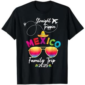 Mexico Family Vacation Cancun 2025 Straight Trippin T-Shirt Size XXL 4 Pcs