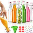 Alotpower Flip Top Glass Bottle 32oz 6Pack, Swing Top Glass Bottles with Airtight Flip Lids for Vanilla Extract Bottles/ Home Brewing/ Beverages/ Oil (32 fl. oz, Set of 6)