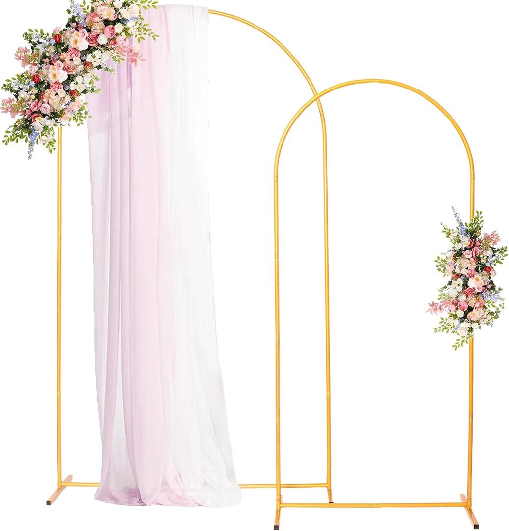 Metal Arch Backdrop Stand, 7.2FT+6FT Wedding Arch Stand, Set of 2 Backdrop Arch Stand, Metal Arch Stand for Wedding Ceremony Birthday Party Baby Shower Graduation Ceremony Decoration