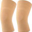 Knee Compression Sleeves for Men Women, Knee Brace Support for Joint Pain Relief, Arthritis, ACL, MCL, Injury Recovery (Small (1 Pair), 1 Pair Beige)