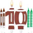Photect 11 PCS Football Birthday Candles Number Candle Sports Cake Topper Decor Football Themed Birthday Cake Decorations for Boys Girls Kids Party Supplies(Number 10)