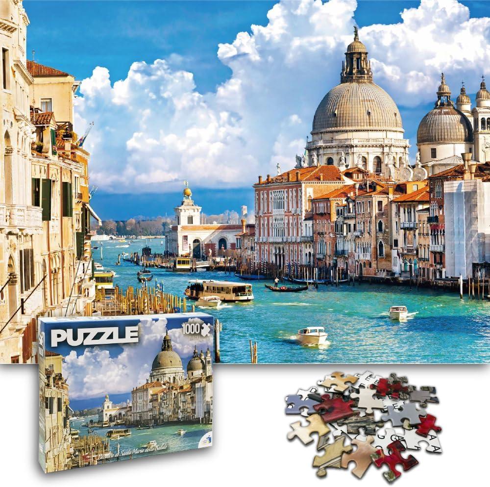 1000 Pieces Jigsaw Puzzles for Adults Landscape Panorama Italy Sense Photo Classic Impossible Puzzle (Basilica Venice, Italy)